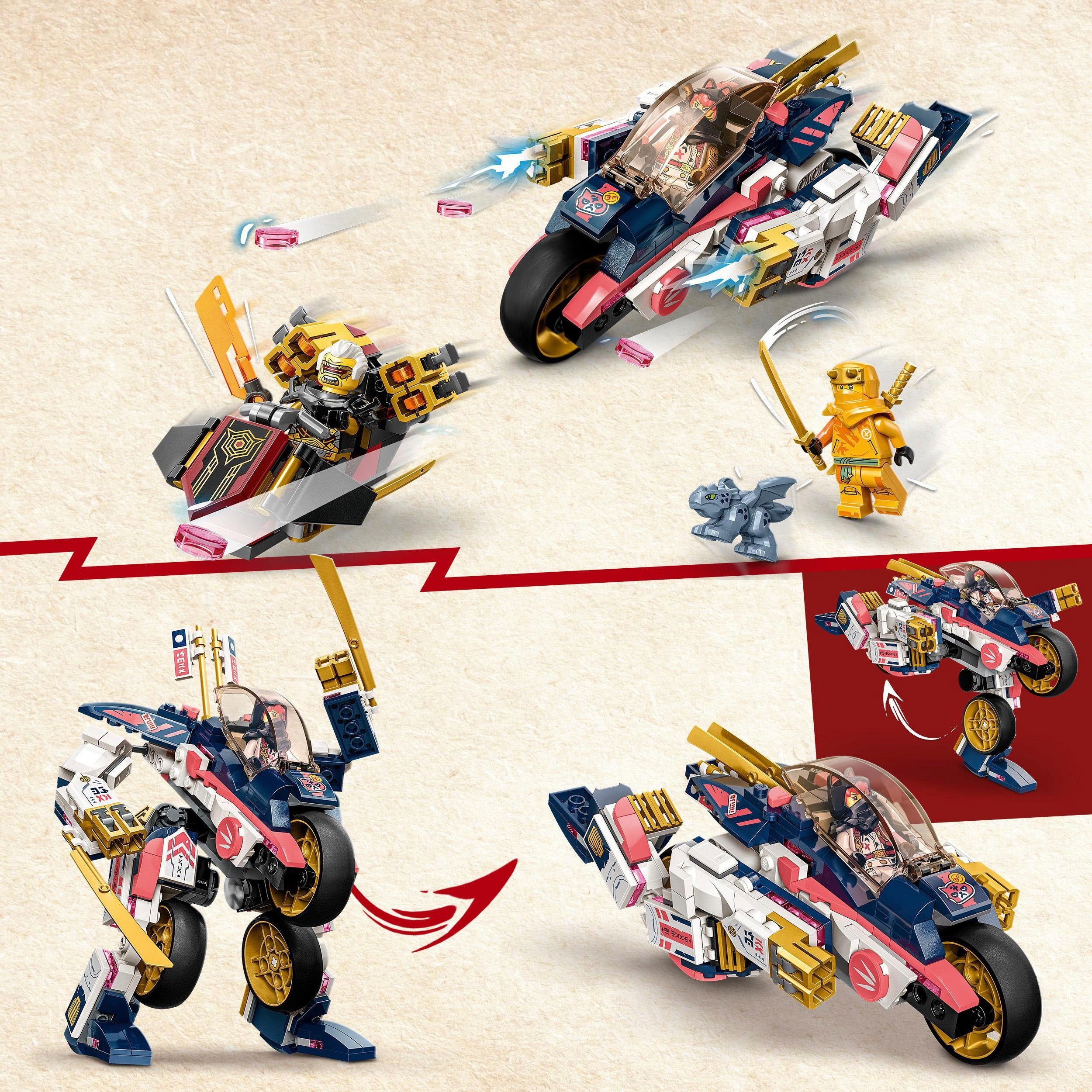 LEGO® Konstruktionsspielsteine Soras Mech-Bike (71792), LEGO® NINJAGO, (384 St), Made in Europe