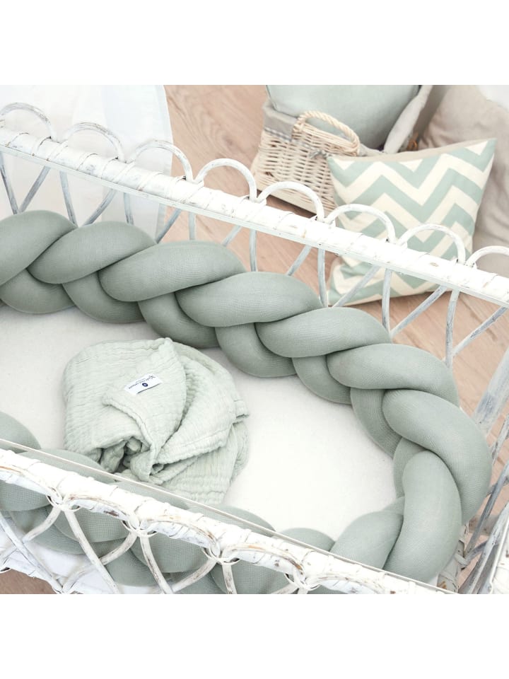 nordic coast company  Bettschlange in Mint- (L) 180 cm geflochten günstig kaufen onesize