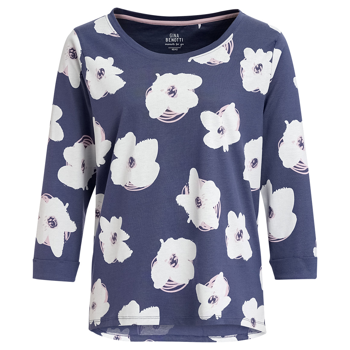 Damen Schlafshirt mit Blumen-Print