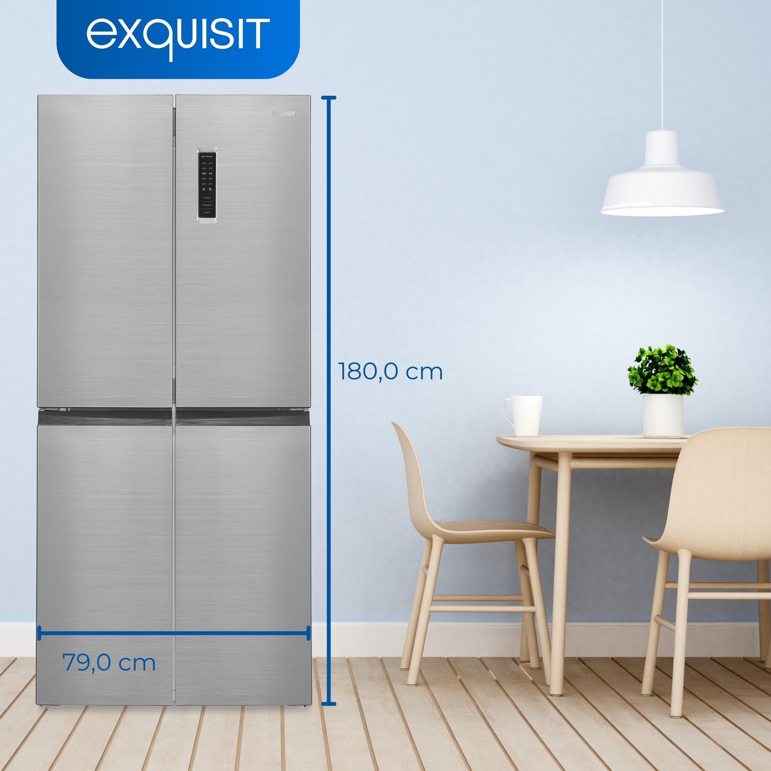 exquisit Side-by-Side MD365-125-040D, 180 cm hoch, 79 cm breit, NoFrost, Inverter Kompressor, Touch-Bedienung