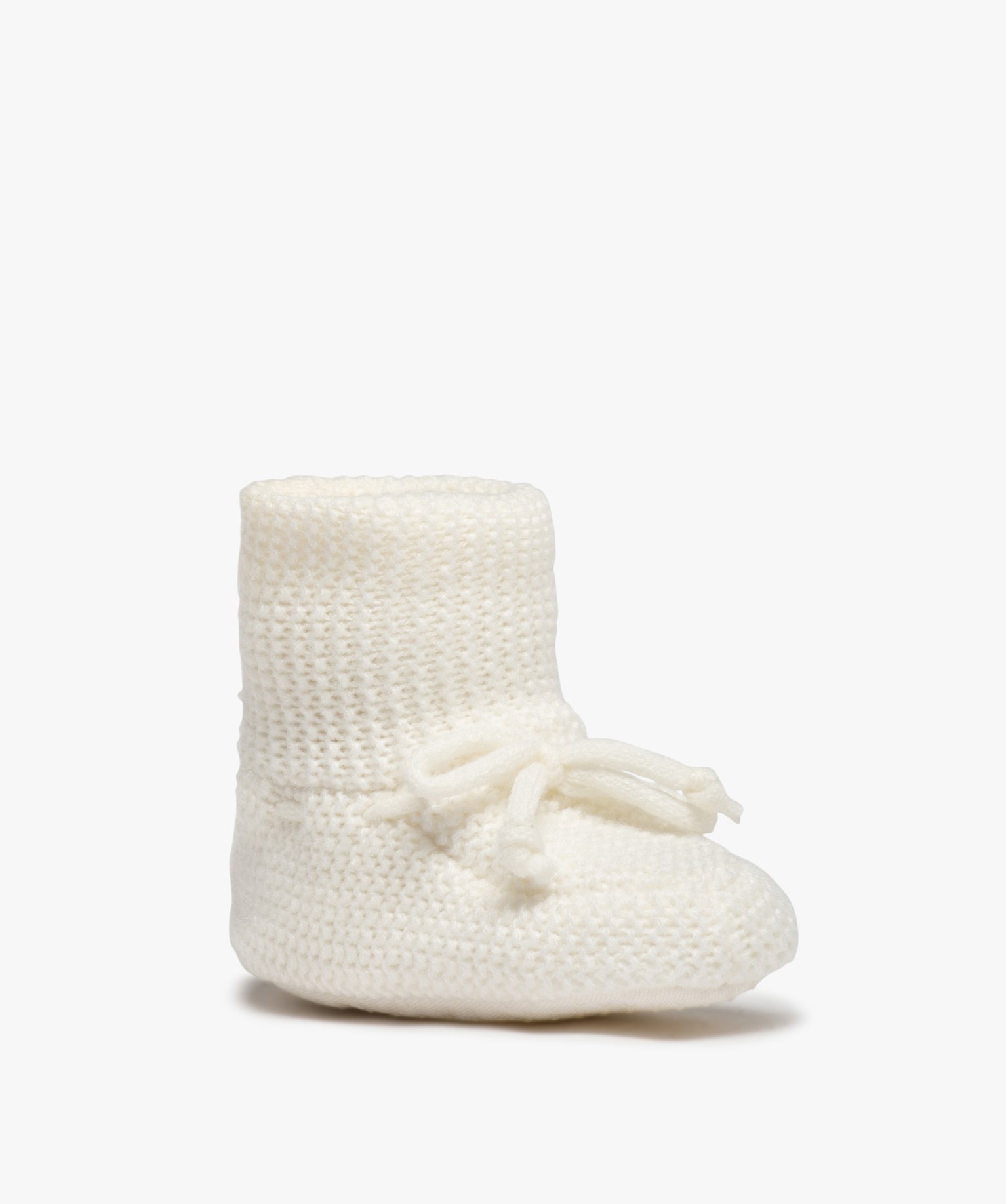 Chaussons bébé bottillons en maille unis ecru | GEMO