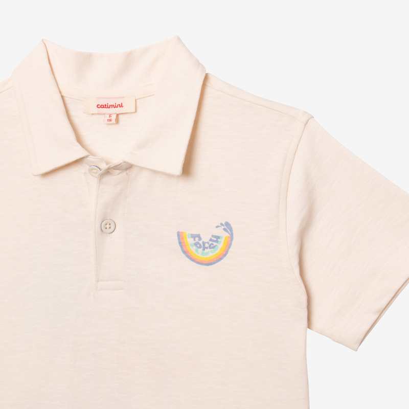 Polo garçon visuels dos blanc Catimini