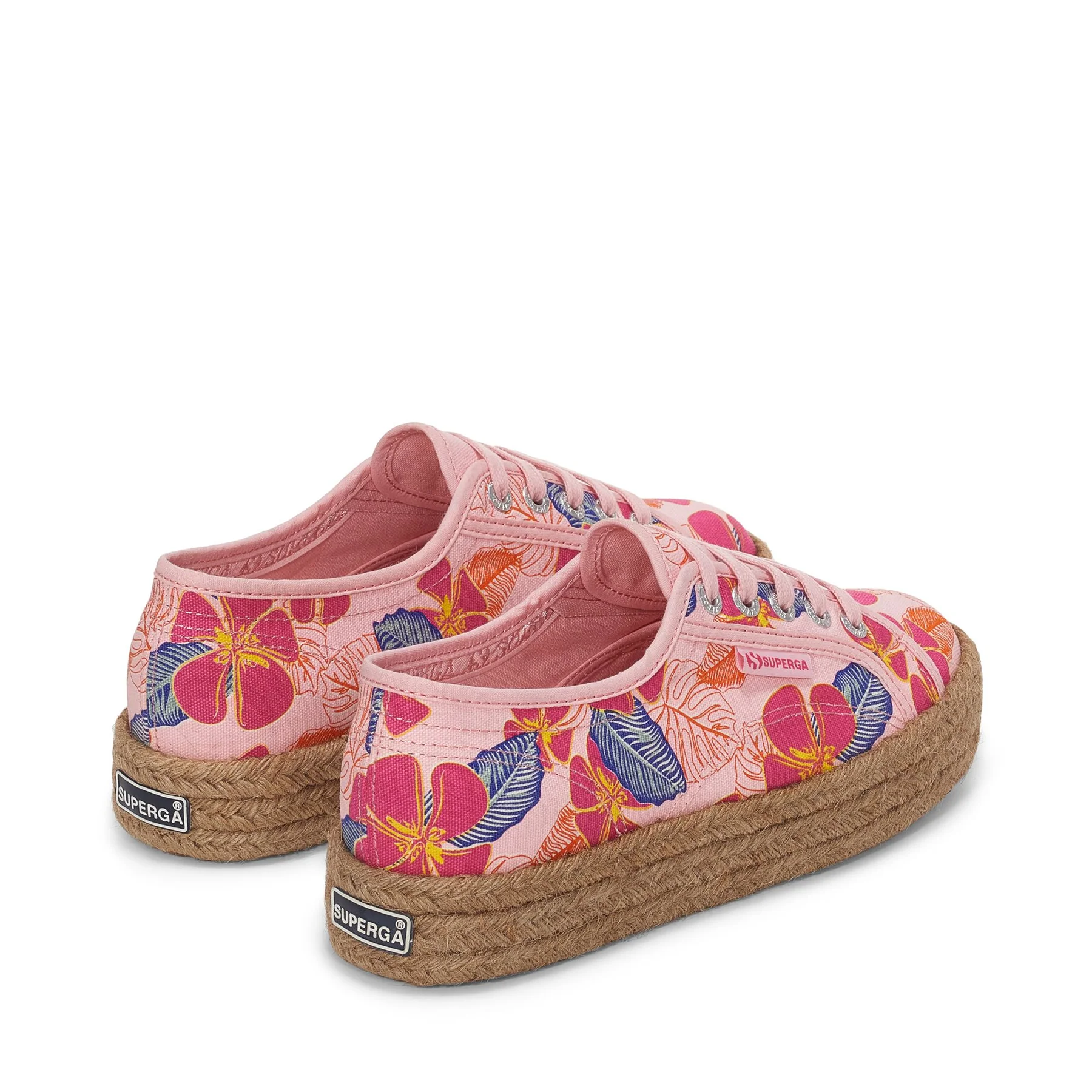 2730 ROPE HIBISCUS FLOWER PRINT-PINK-FUCHSIA HIBISCUS
