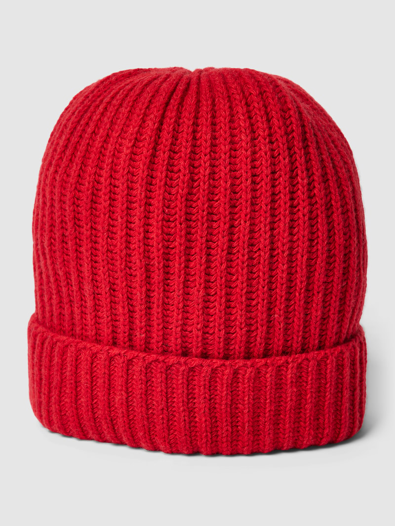 Beanie in Ripp-Optik Modell 'Carlo' in bordeaux rot