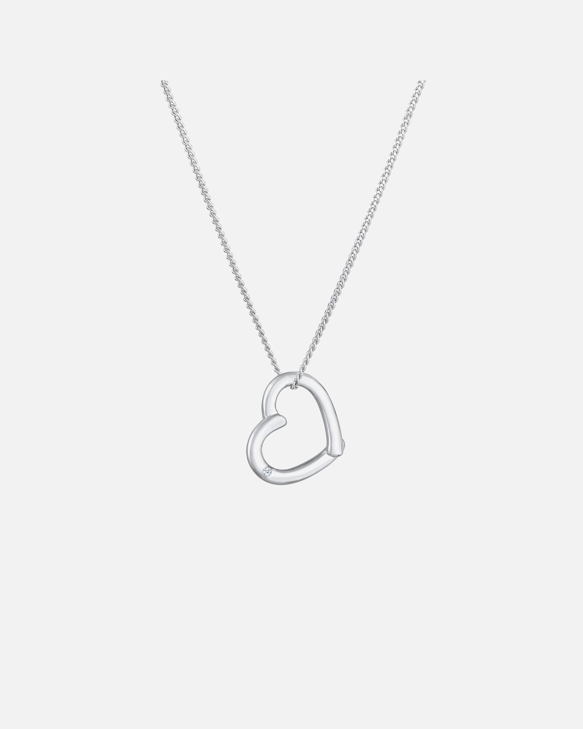 Elli DIAMONDS naisten elegantti sydänriipus timanteilla (0,02 karaattia), sterlinghopea (925/1000)