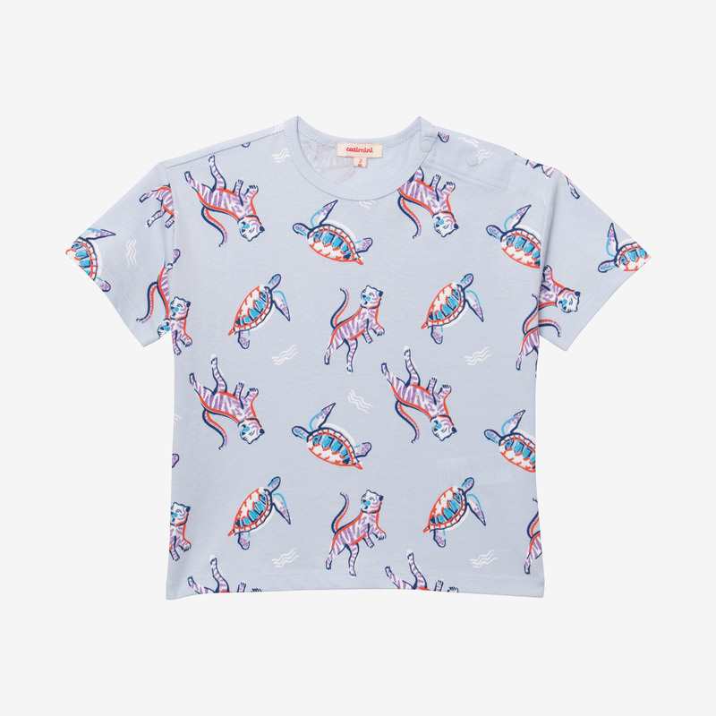 T-shirt bébé garçon tigres bleu Catimini