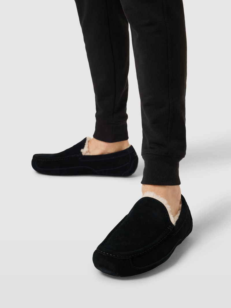 Mokassins aus Leder in schwarz