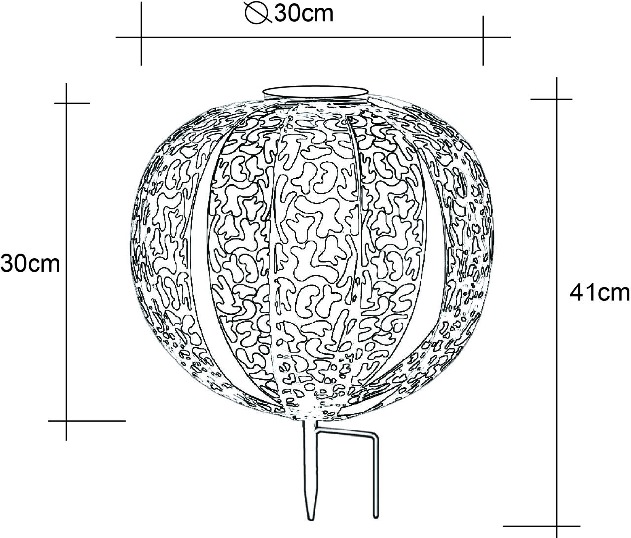 Globo Lighting - SOLARLEUCHTE METALL ROSTFARBEN, 1XLED - Solarleuchte Metall rostfarben, LED