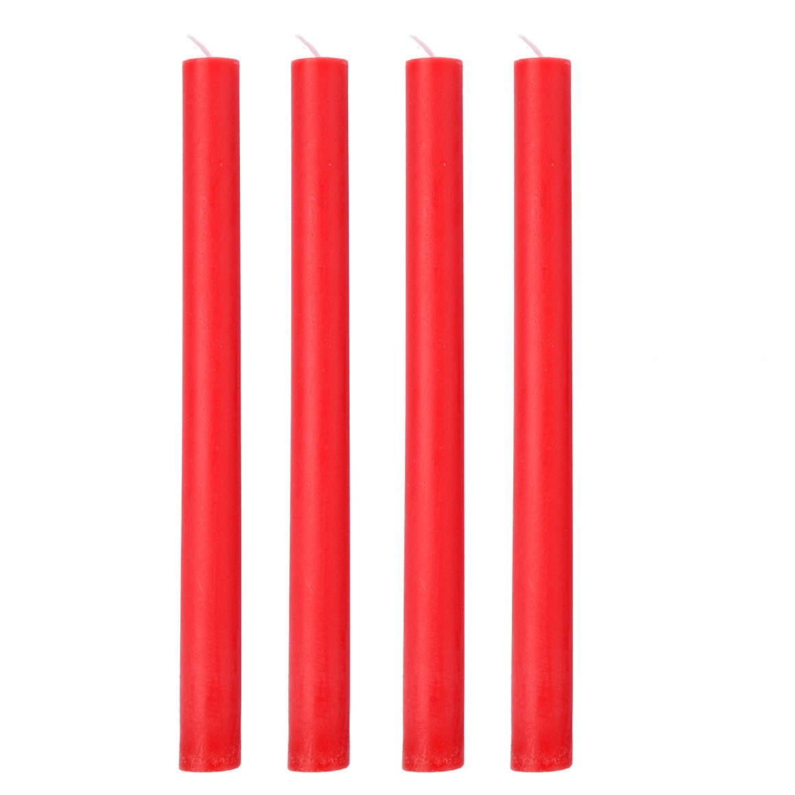 4 Stabkerzen im Set rot