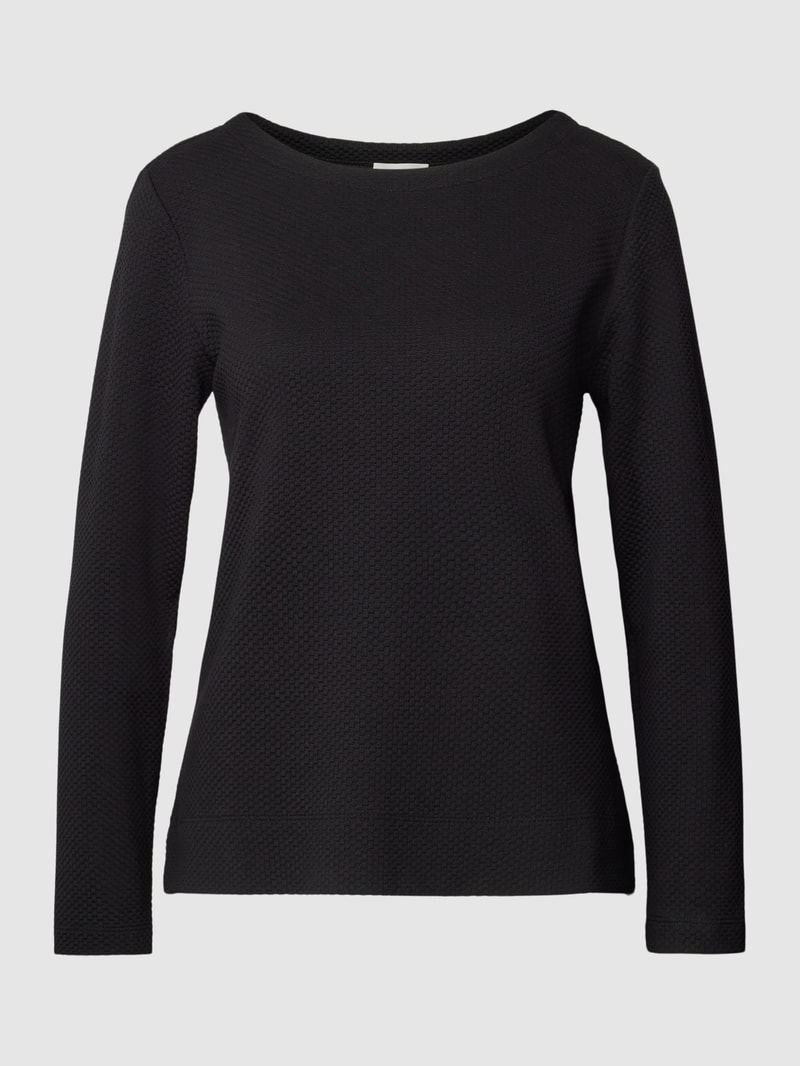 Sweatshirt mit Viskose-Anteil und fein strukturiertem Design in schwarz