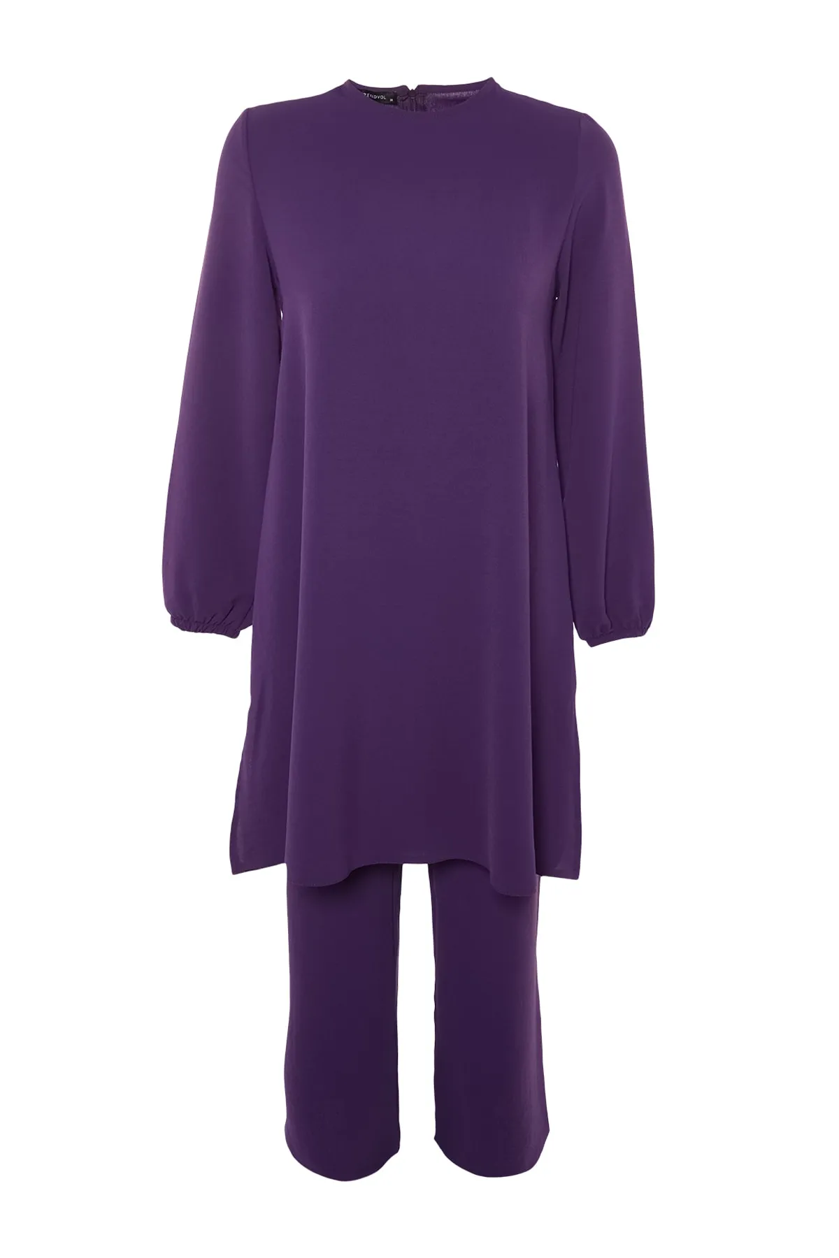 Trendyol Modest  Lila Aerobin Tunika-Hose mit elastischen Ärmeln und weitem Bein, gewebter Anzug TCTSS22US0023