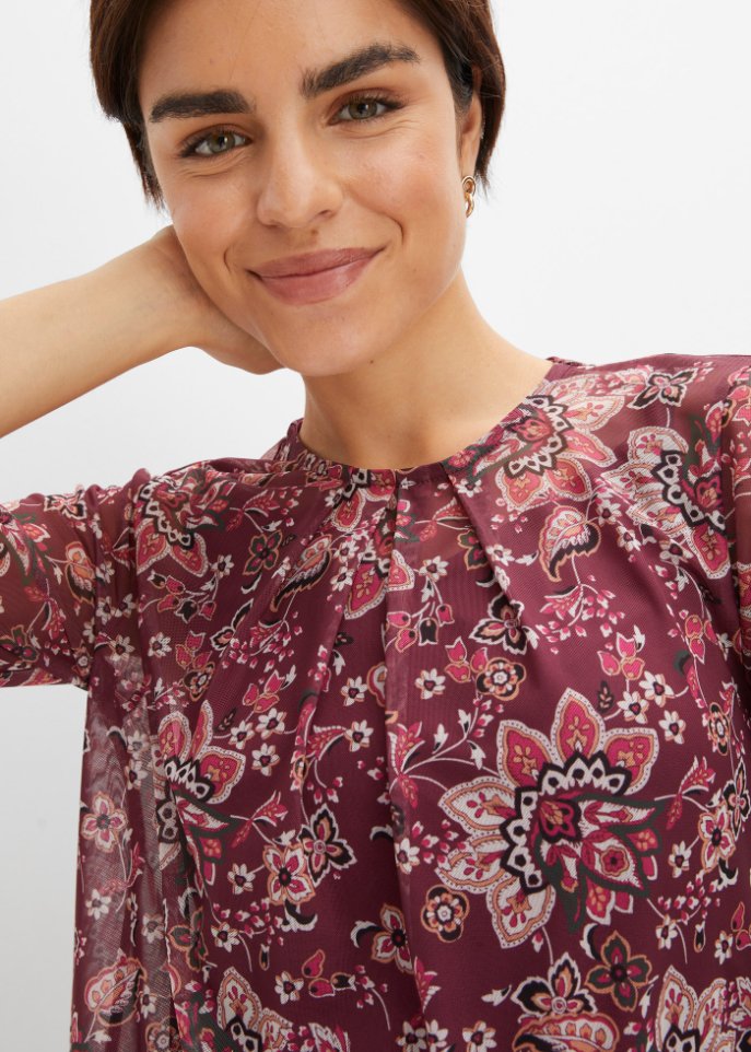 Netz-Shirtbluse, gefüttert