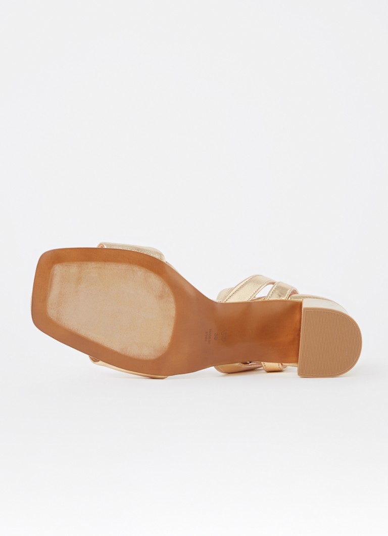 Sandale Whistles Eden din piele de capră cu finisaj metalic.