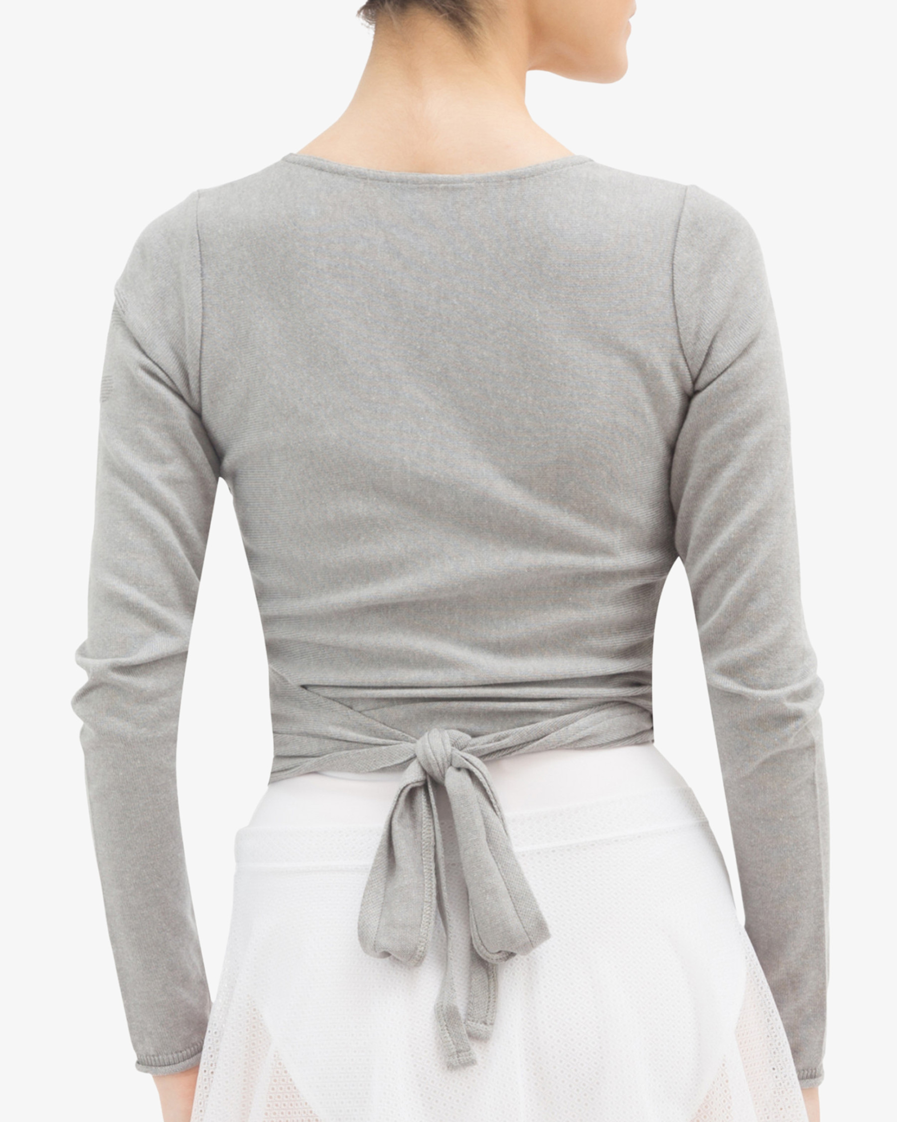 Long sleeved wrap-over
