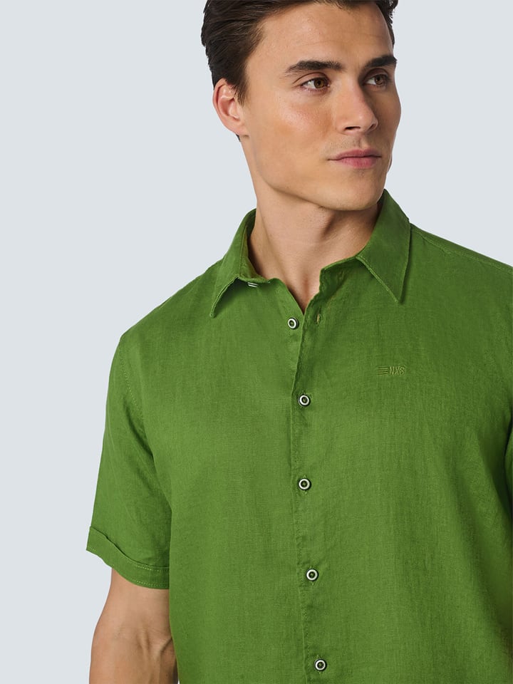 No Excess Leinen-Hemd in Grün günstig kaufen