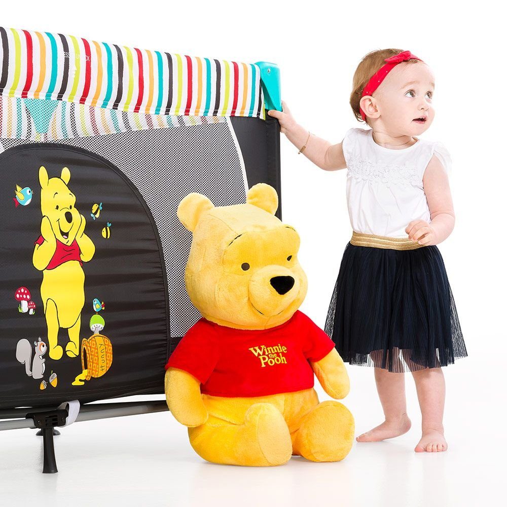 Hauck Baby-Reisebett Dream'n Play - Pooh Geo, Reisebett für Babys und Kinder 120x60 kompakt faltbar mit Tasche