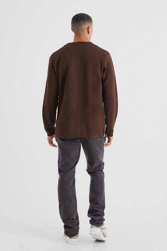 Langärmliges geripptes Jacquard-Hemd mit Kragen