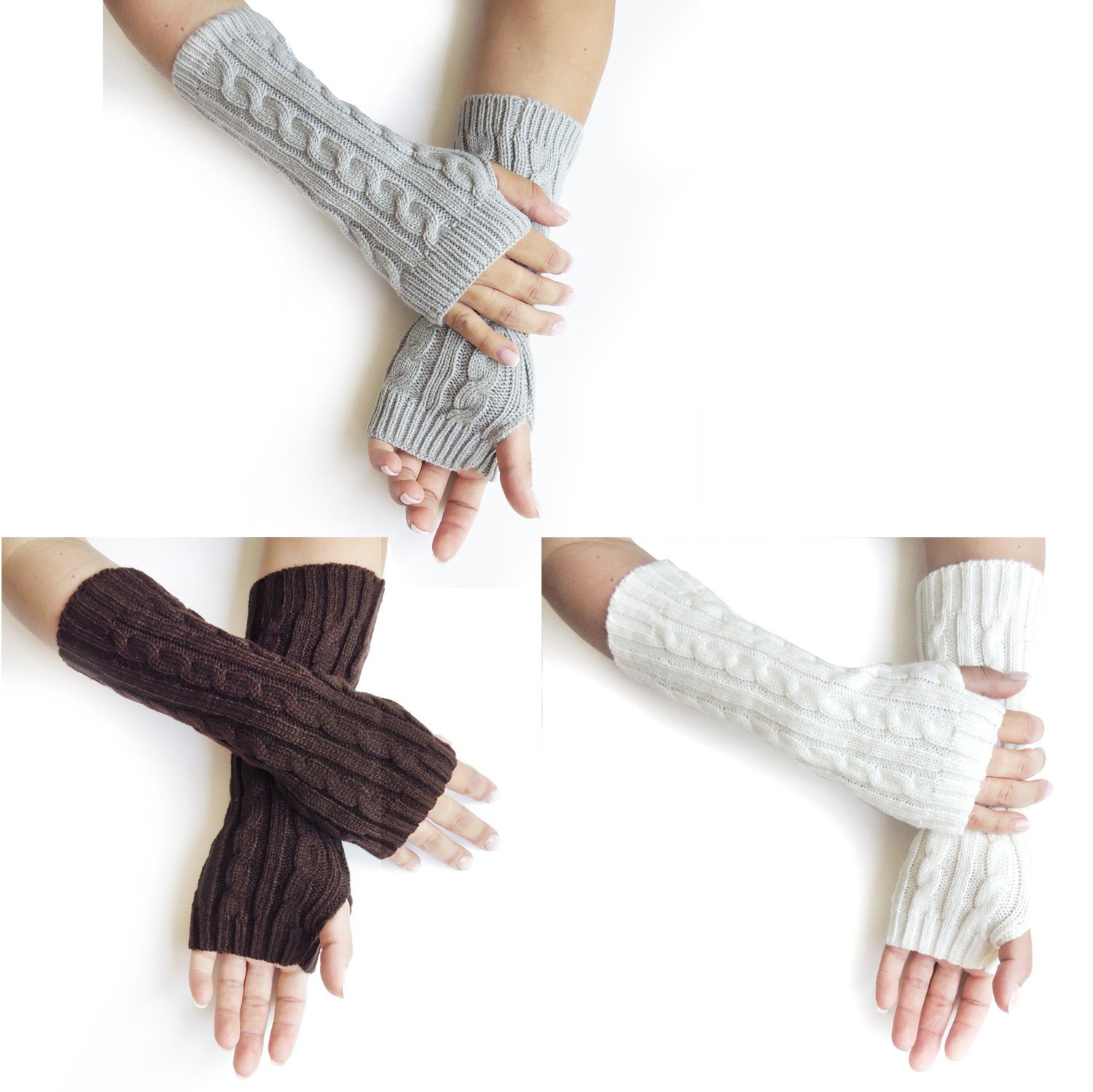 Sonia Originelli Strickhandschuhe Armstulpe Handschuhe Strick Uni Gemütlich Lang Größe: Onesize