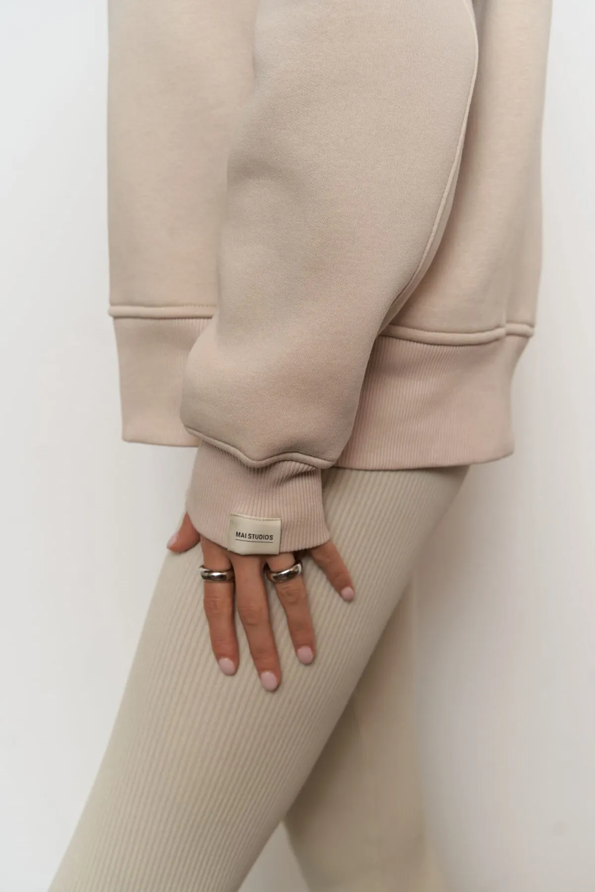 MAİ COLLECTİON  Street Studios Bone Oversize-Sweatshirt