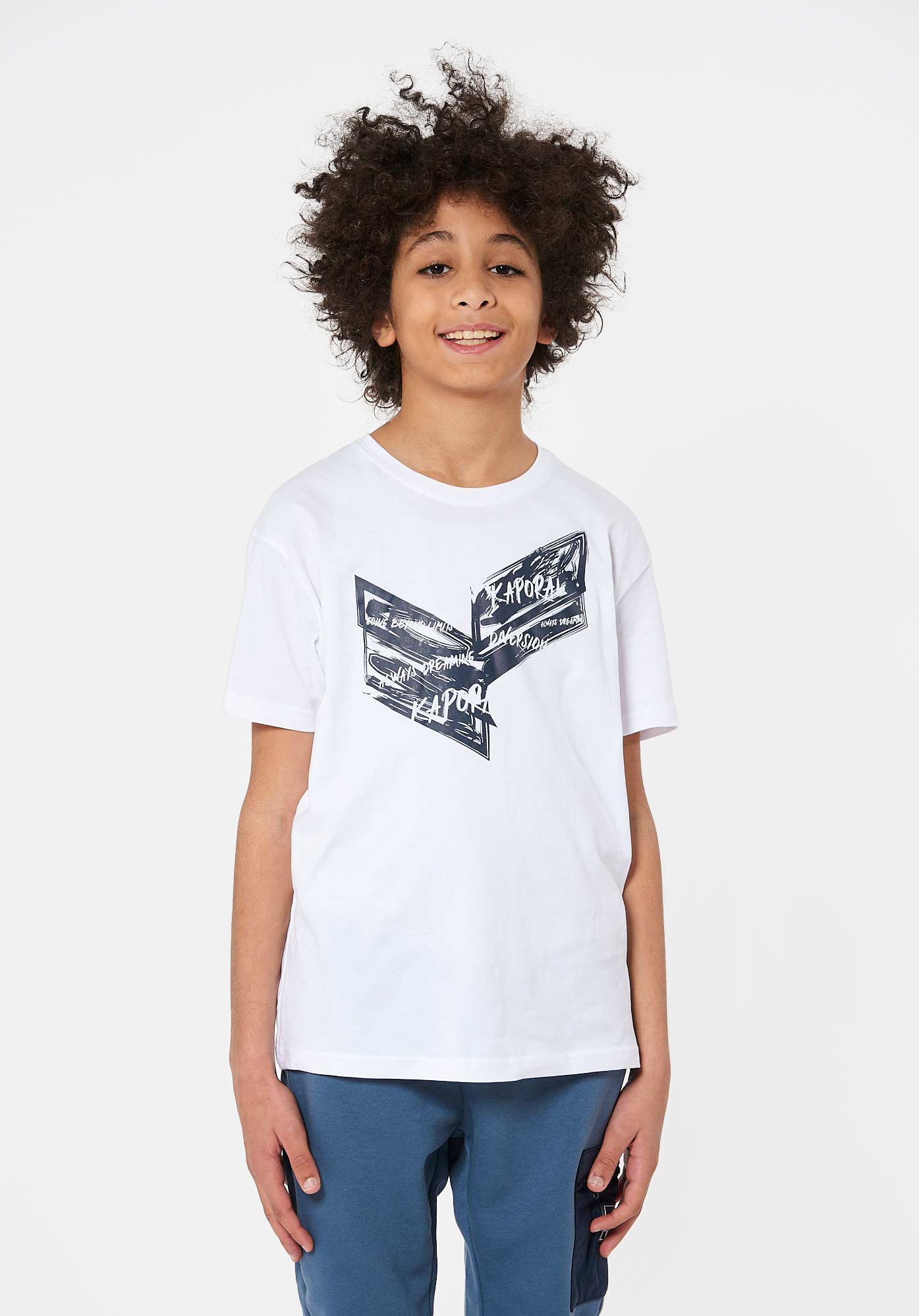 PEPA   T-shirt blanc Garçon en 100% coton