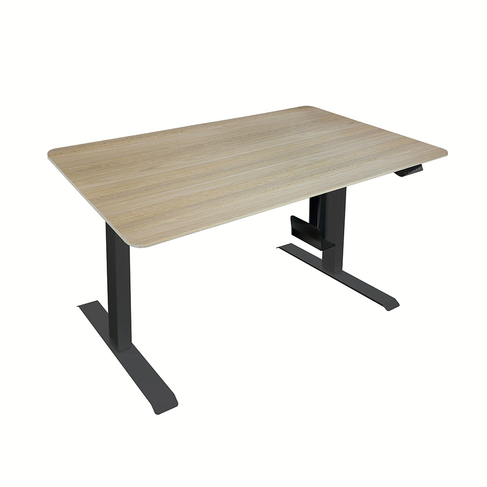 Home Deluxe Höhenverstellbarer Schreibtisch elektrisch LUMINA mit PC-Halterung - 160 x 80 cm Eiche