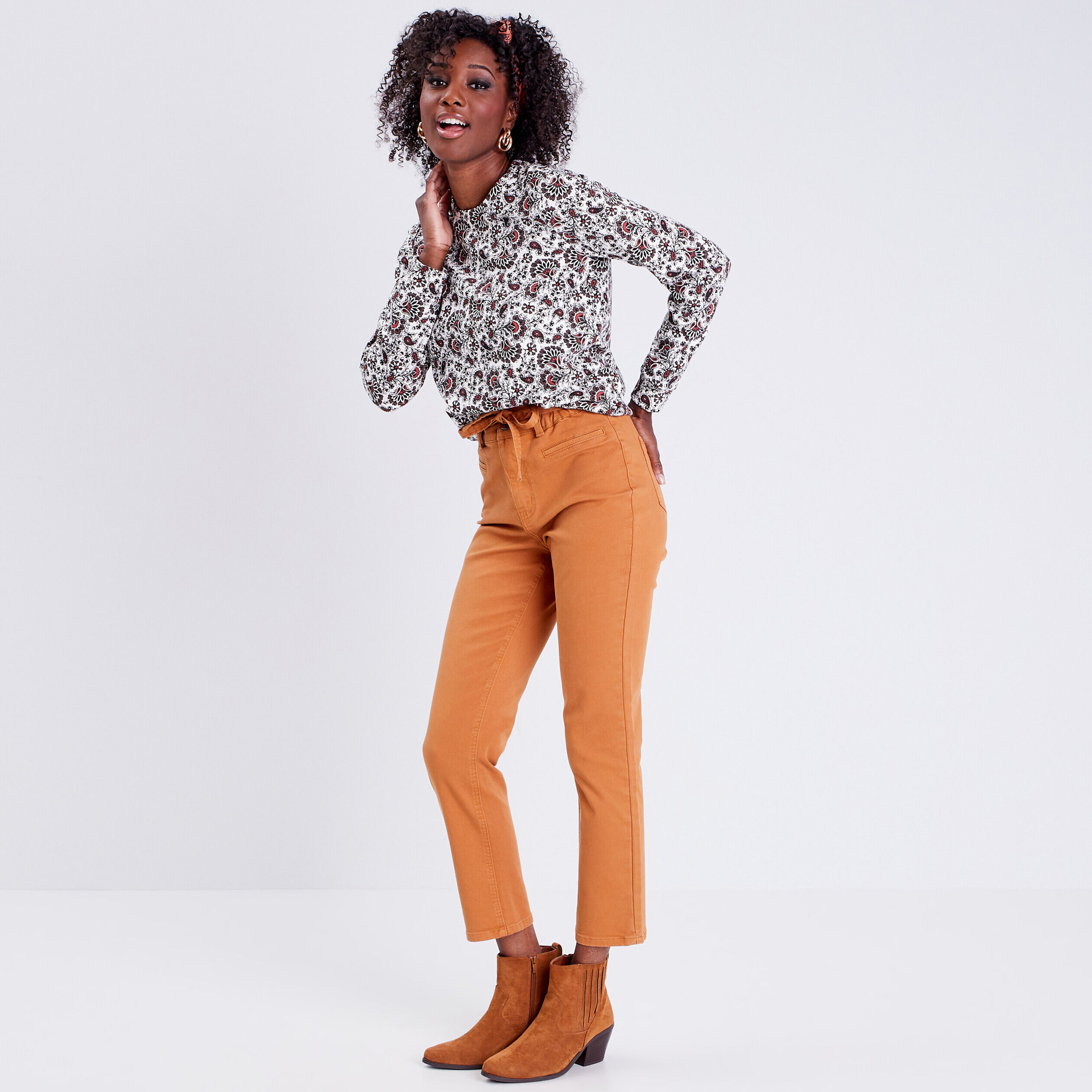 Pantalon paperbag camel femme | Cache Cache