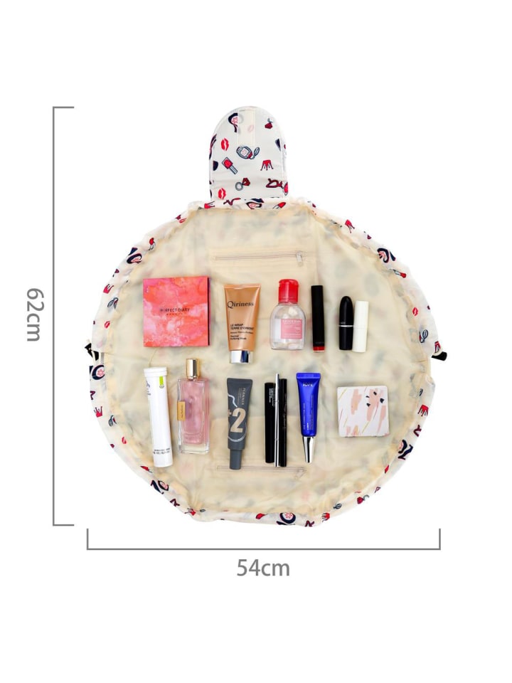 Intirilife One Step Kulturbeutel mit Kordel in CREME GIRLY MOTIV günstig kaufen onesize