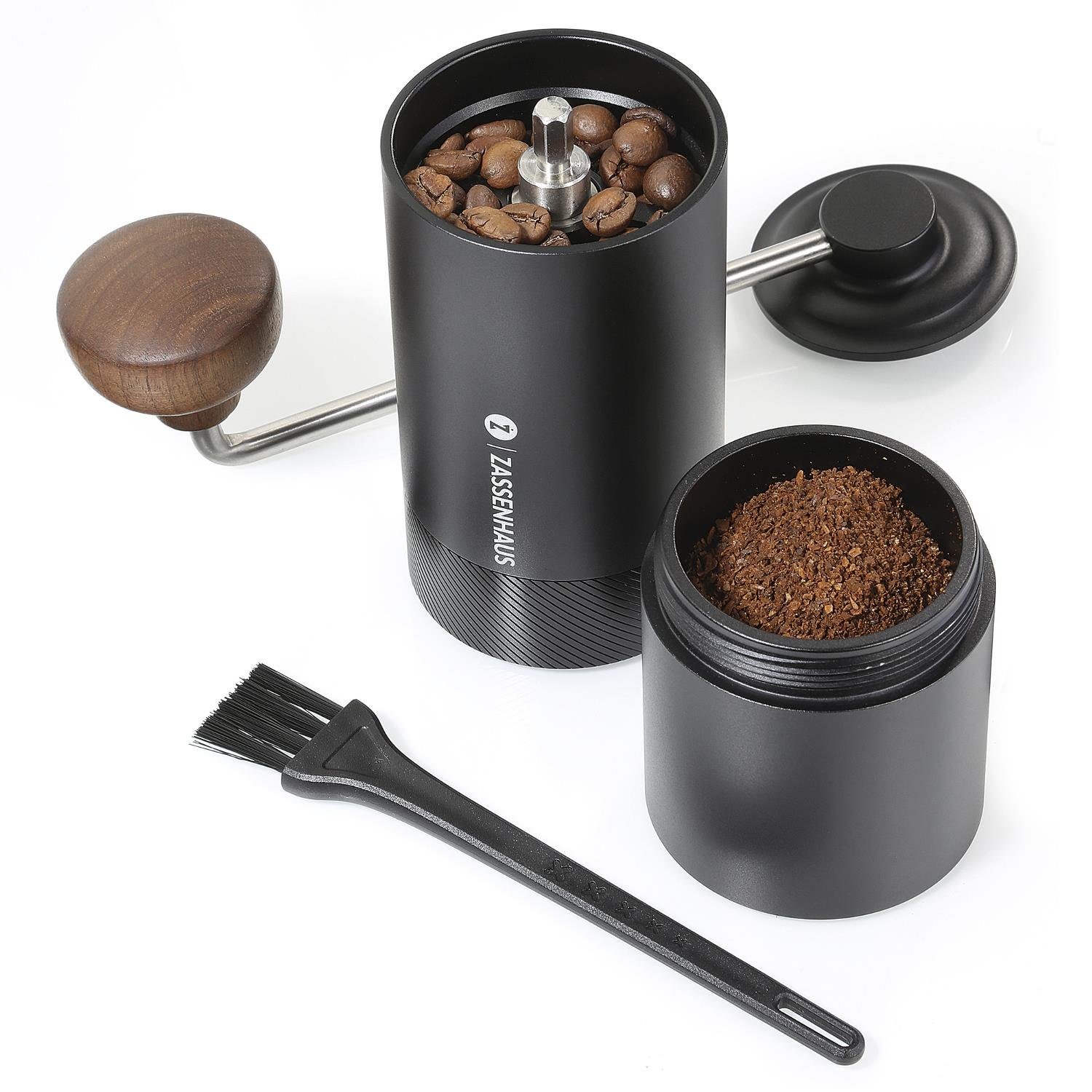 ZASSENHAUS Kaffeemühle Kaffeemühle Espressomühle EXPERT 48S - Handmühle, Kegelmahlwerk, Edelstahlmahlwerk