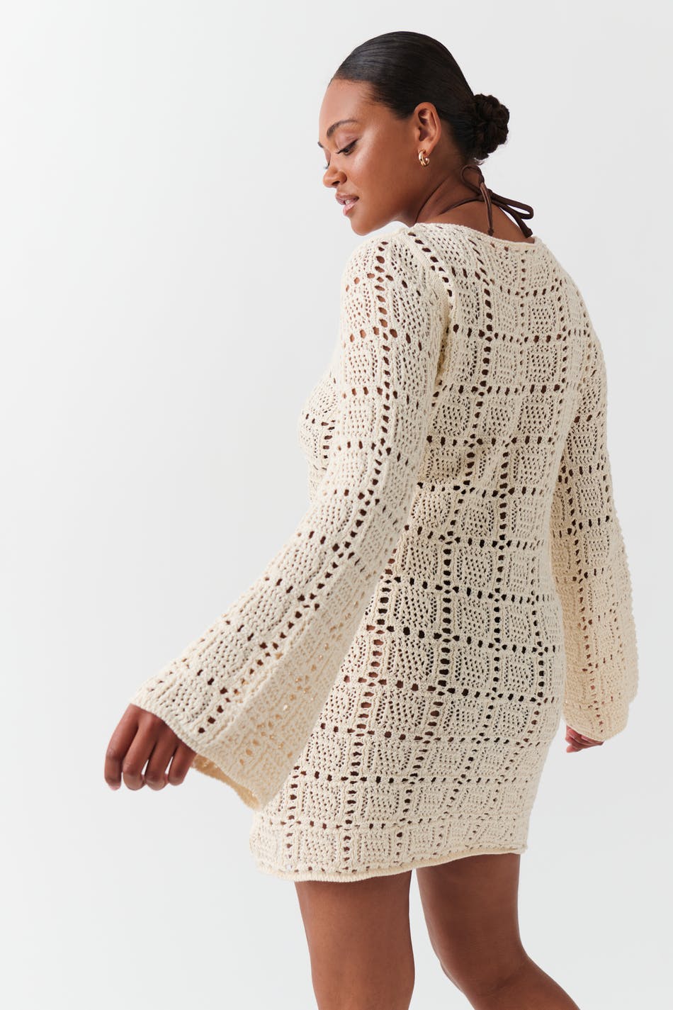 Open work knitted dress