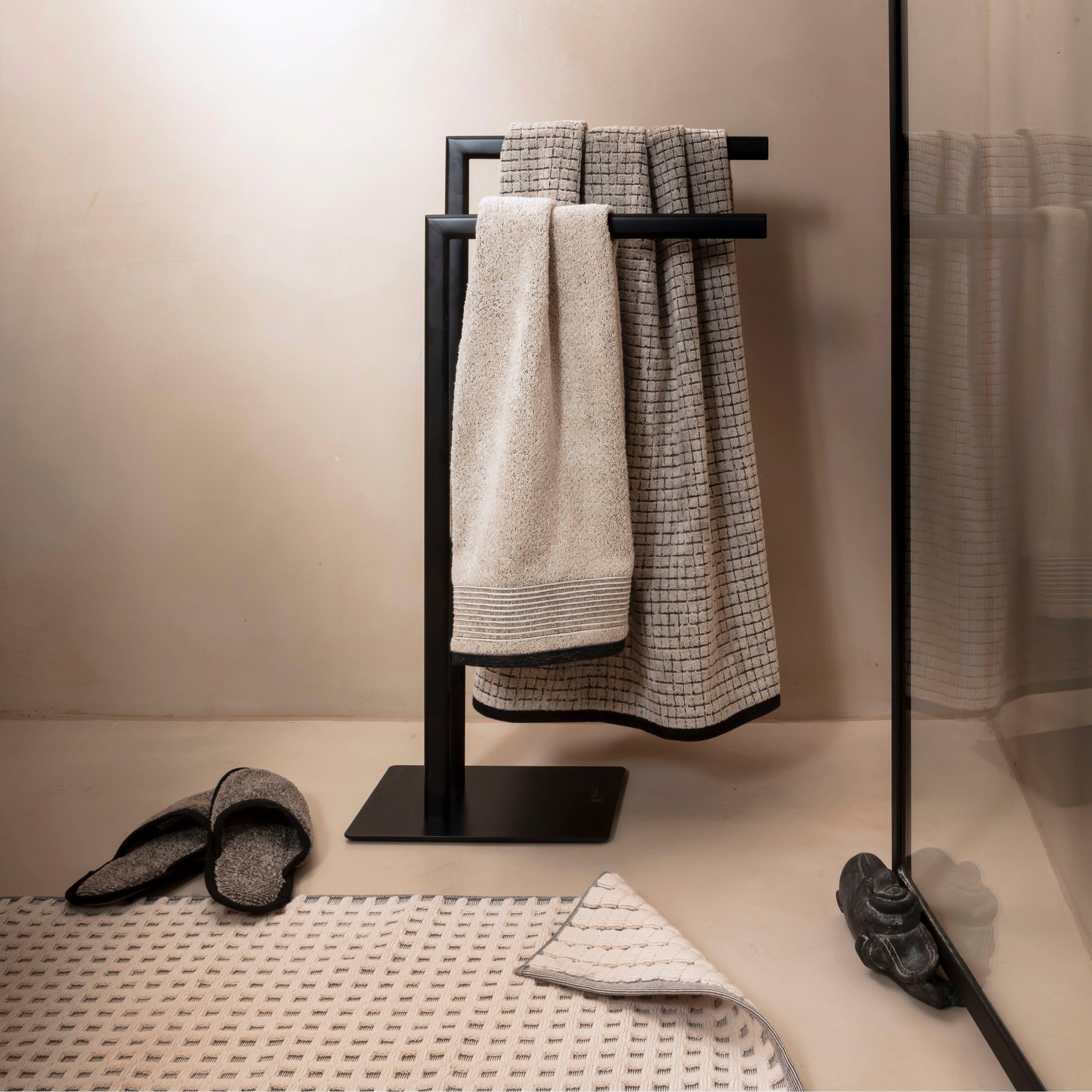 Badematte Eden Möve, Höhe 8 mm, fußbodenheizungsgeeignet, Baumwolle, rechteckig