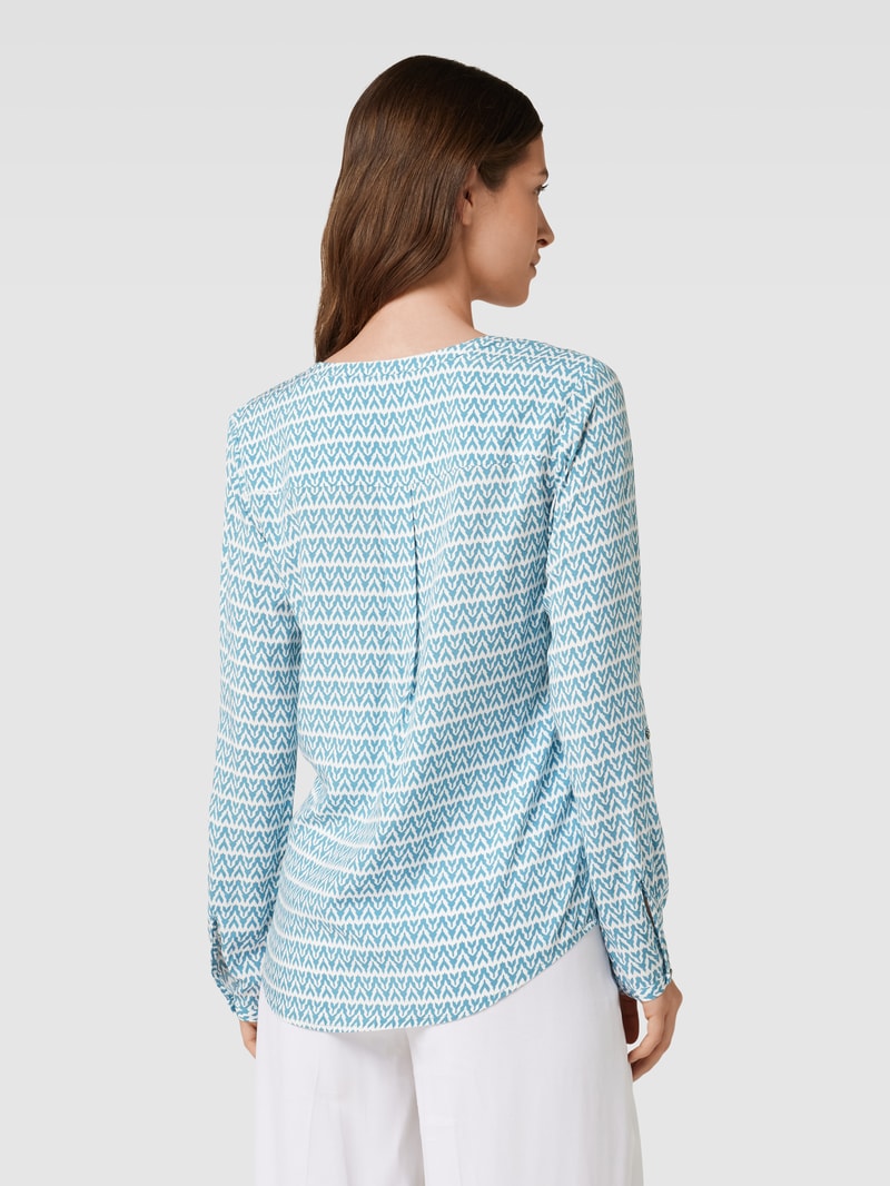 Bluse mit Allover-Muster in rauchblau