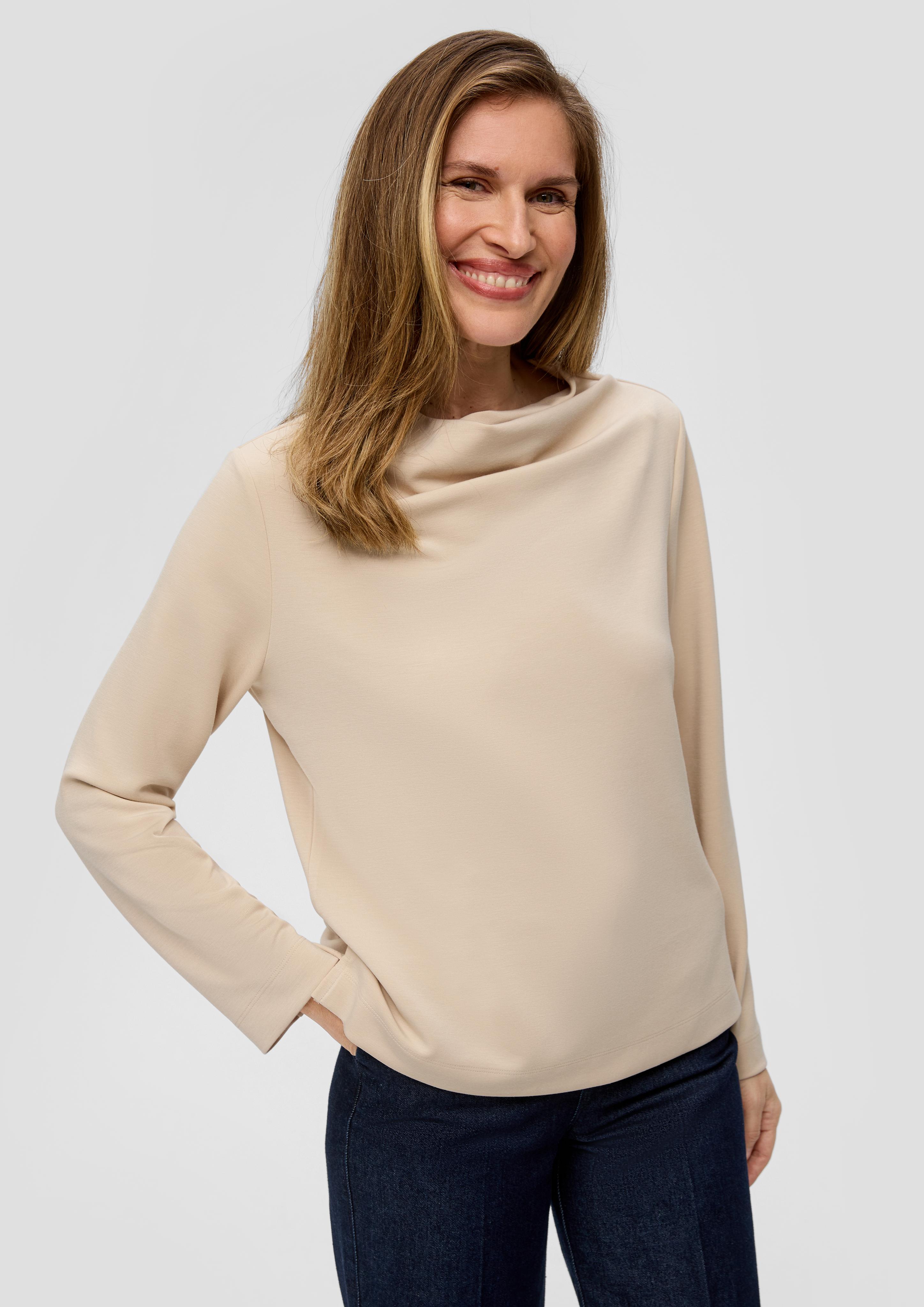 Strickjerseyshirt mit Wasserfall-Ausschnitt  2157943-8120