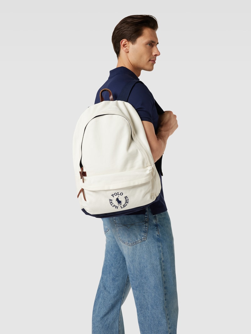 Rucksack mit Label-Stitching in weiß