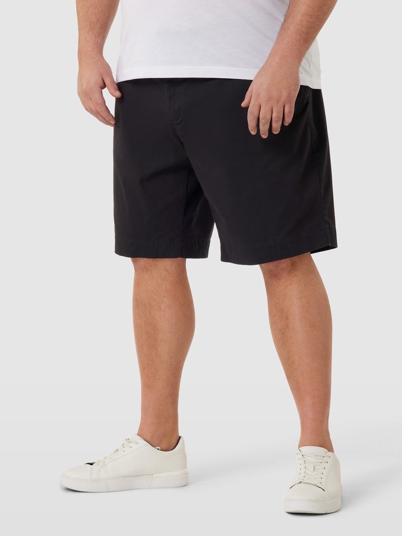 PLUS SIZE Chino-Shorts mit Stretch-Anteil Modell 'MADISON' in schwarz