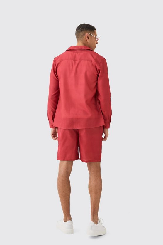Florales Hemd & Shorts im Leinen-Look