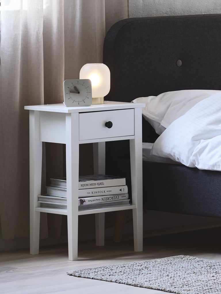 NORDBY Stolik nocny NORDBY 1 szuflada/1 półka biały