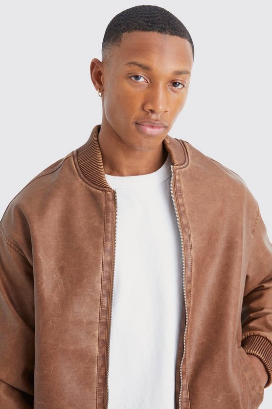 Washed Pu Bomber Jacket