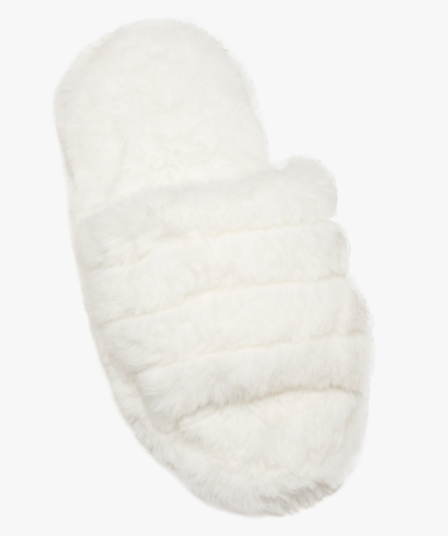 Chaussons femme mules à bandeau en fourrure imitation | GEMO