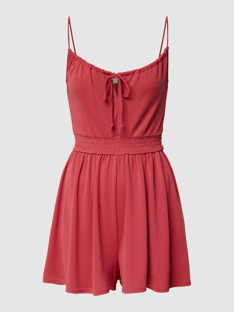 Playsuit mit Smok-Details in bordeaux rot