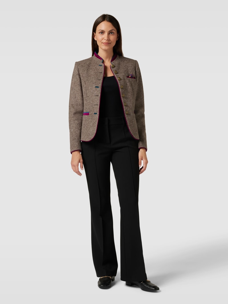 Blazer mit Stehkragen in taupe