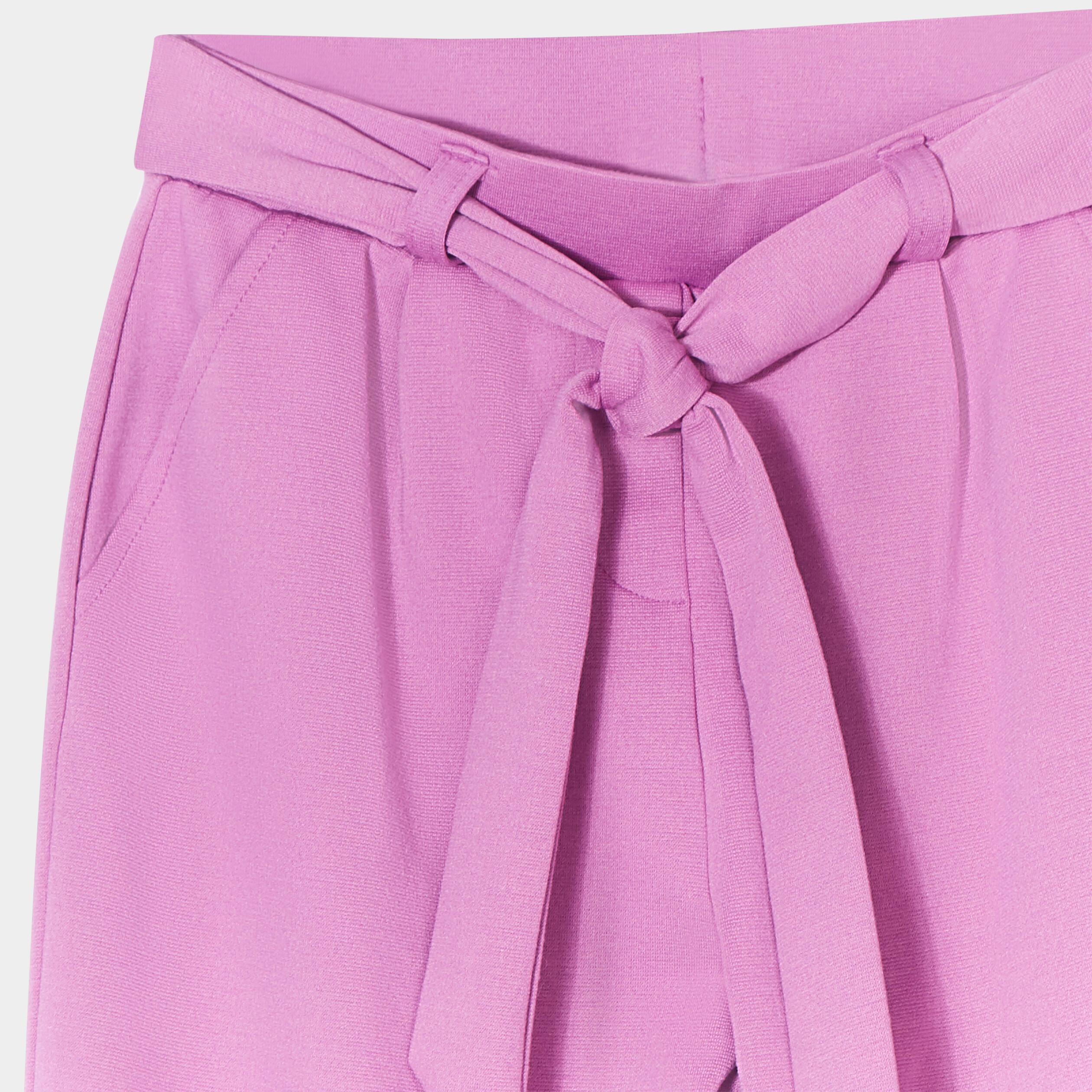 Pantalon jambe large avec ceinture violet fille | La Halle