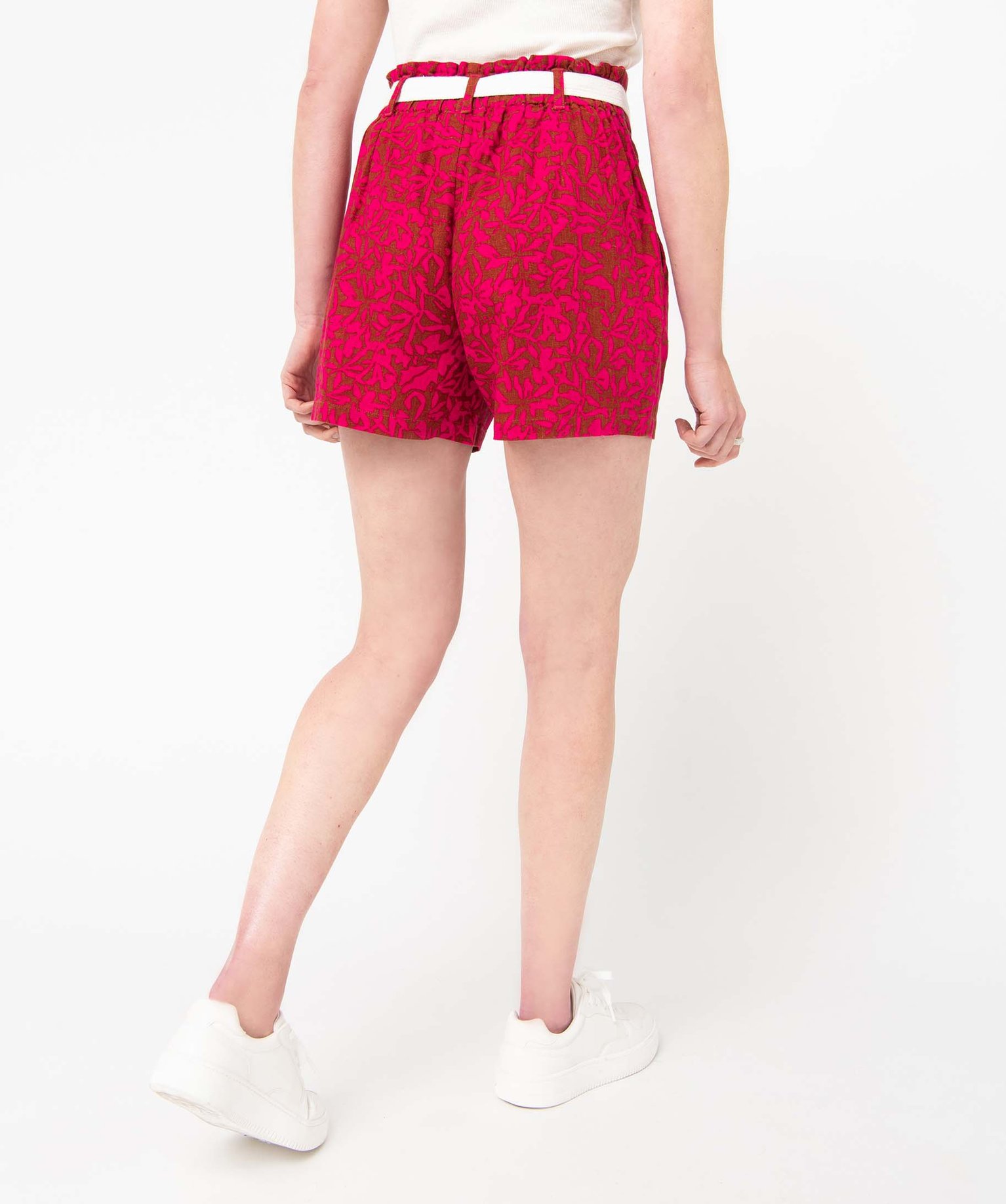 Short femme imprimé contenant du lin imprime | GEMO