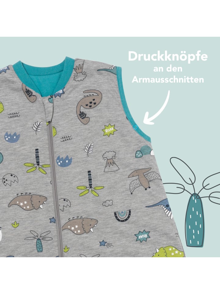 Schlummersack Schlafsack mit Füßen und umklappbaren Bündchen 1.0 TOG in Anthrazit günstig kaufen