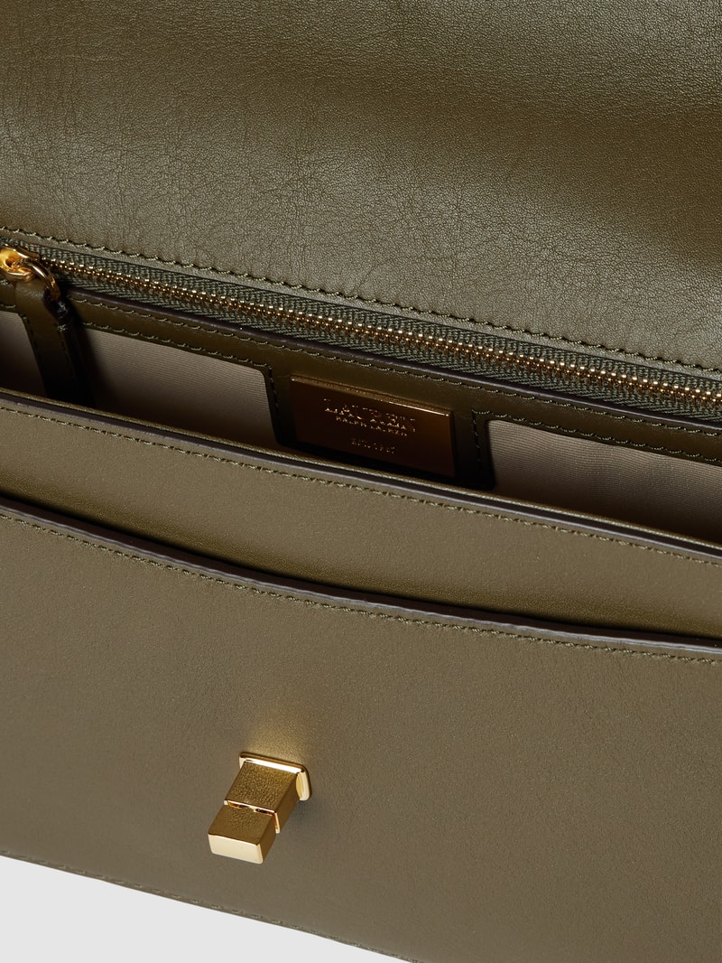 Handtasche mit Label-Details Modell 'SOPHEE' in dunkelgrün