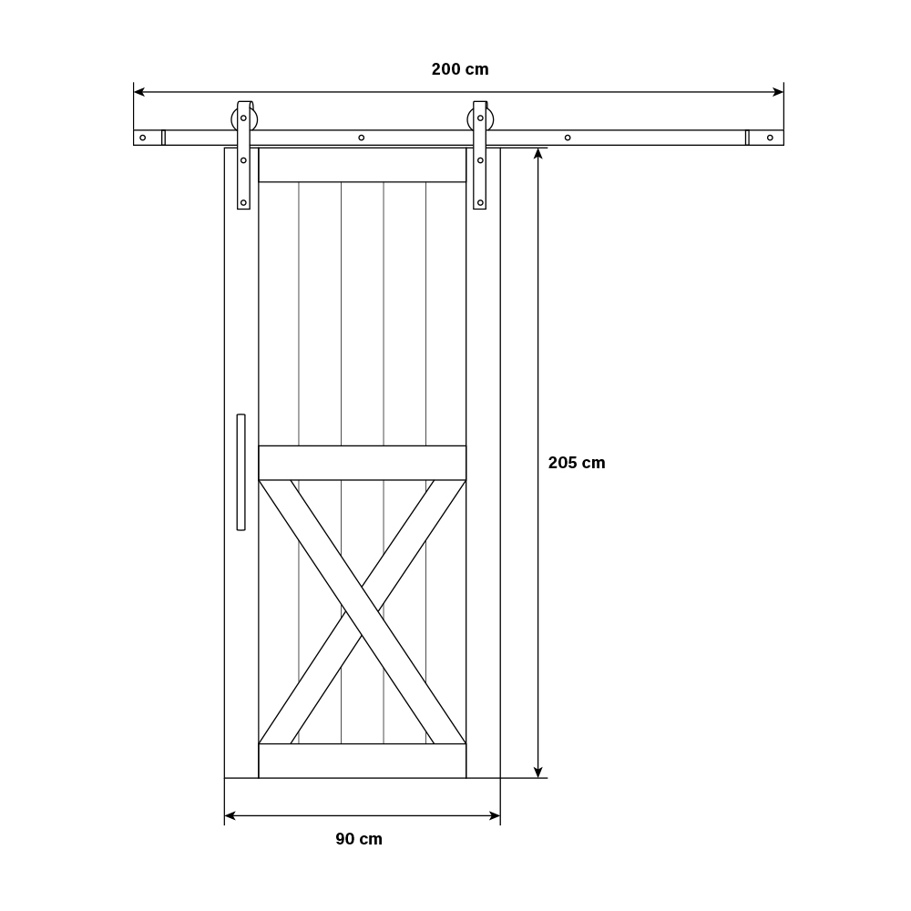 Home Deluxe Holzschiebetür SHIVA – 205 x 90 cm