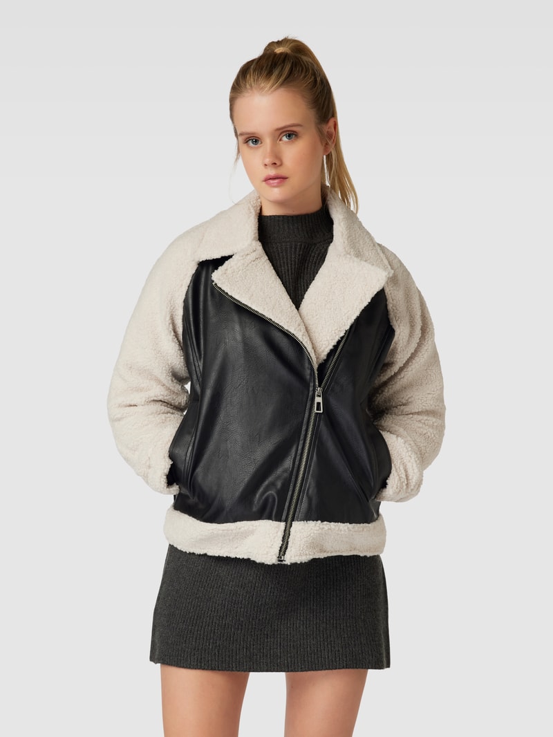Jacke mit Kunstfell Modell 'JUNA' in schwarz