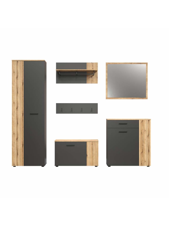 ebuy24 Garderobenmöbel Esteban Grau 250 x 36 cm günstig kaufen onesize