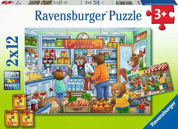 Kinderpuzzle ab 3 Jahren - Komm, wir gehen einkaufen - 12 Teile