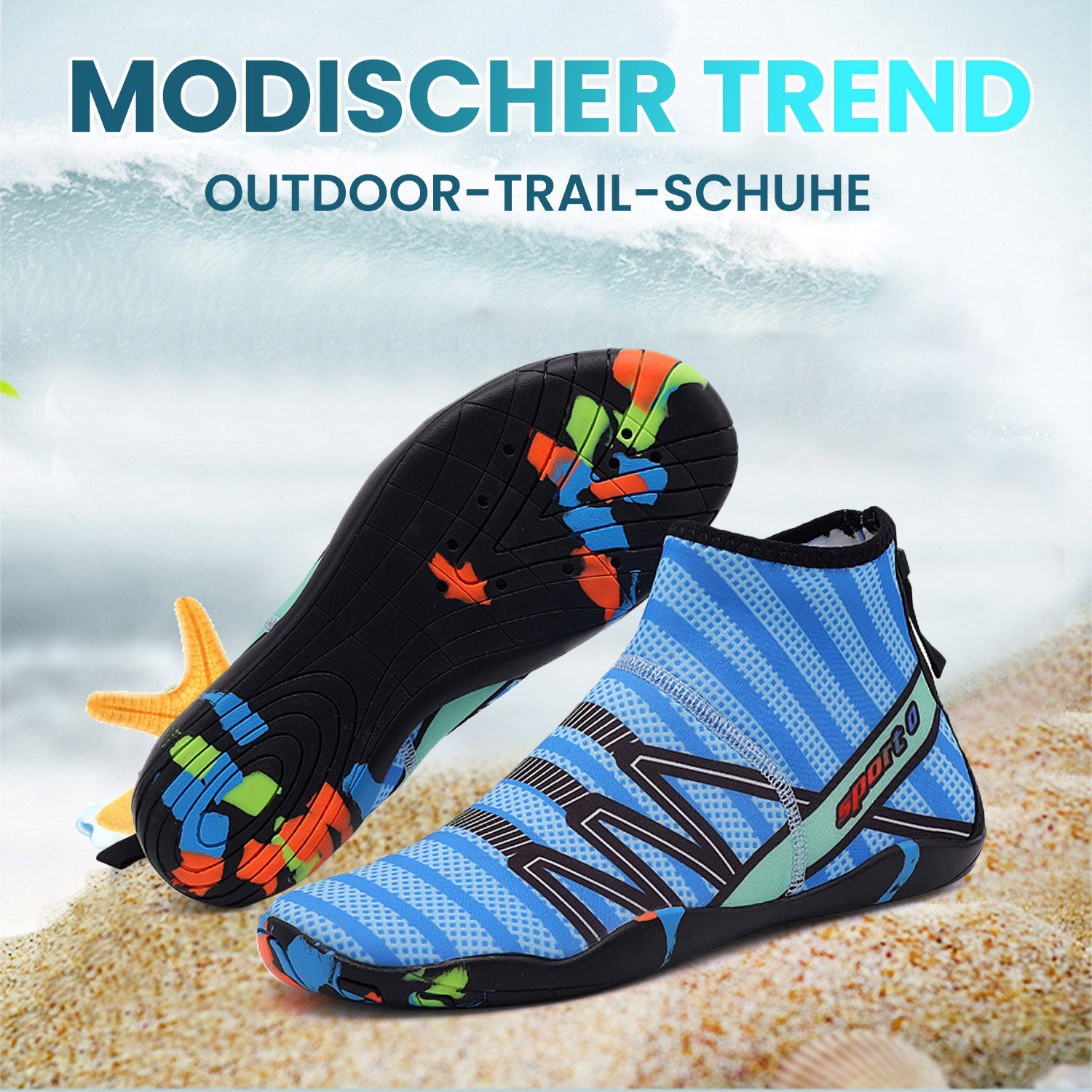 Daisred Wasserschuhe Damen Herren Schnell Trocken Schwimmschuhe Aquaschuh