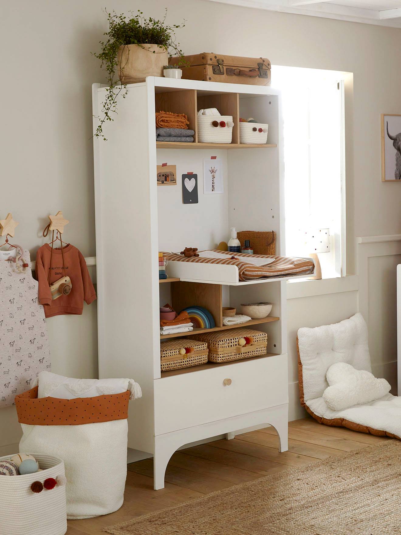 Etagère à langer 2 en 1 LIGNE NOUGATINE blanc